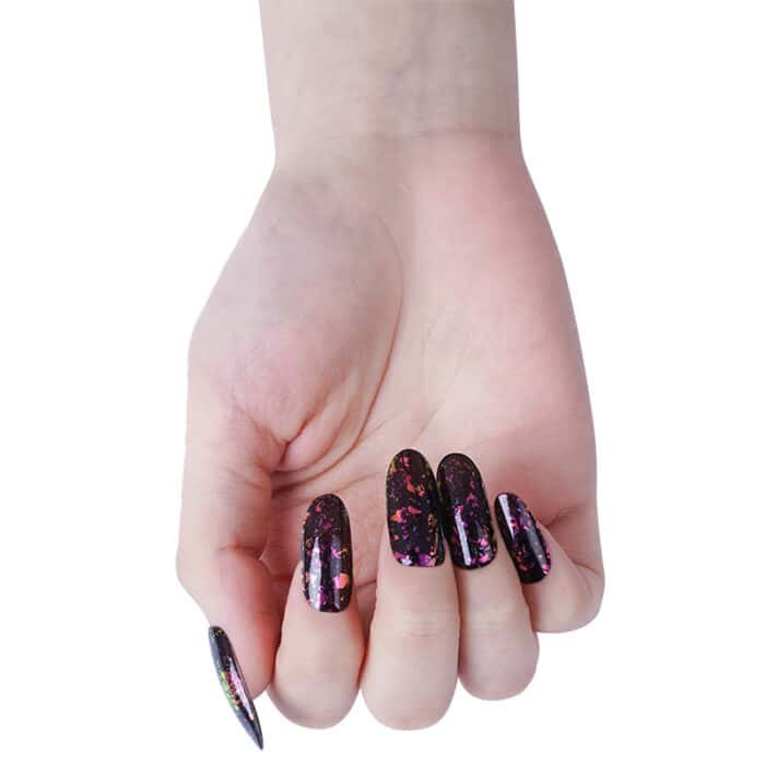 bandes de vernis gel uv effet ambré violet