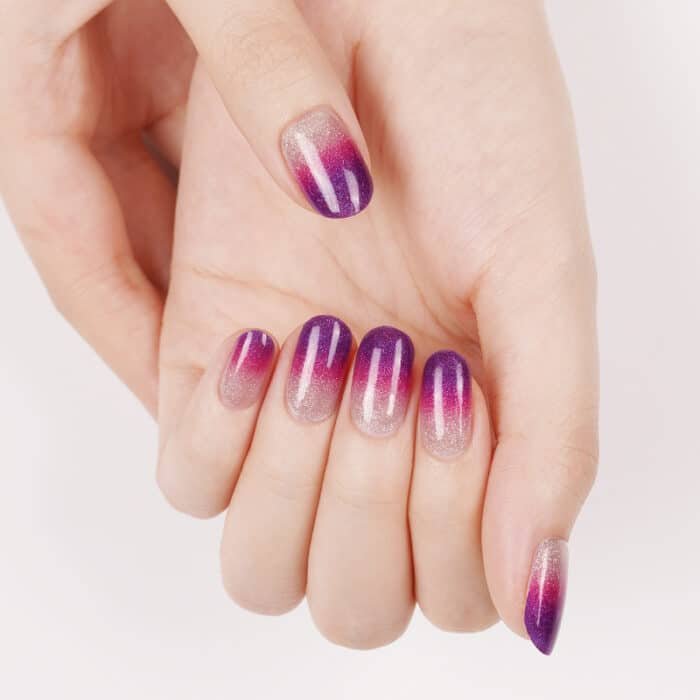 bandes vernis gel uv dégradé tons fushia