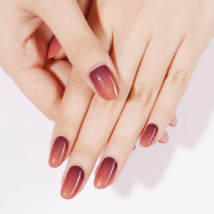 bandes vernis gel uv teinte terracotta