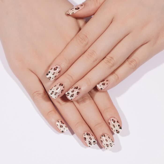 bandes vernis gel uv motif leopard