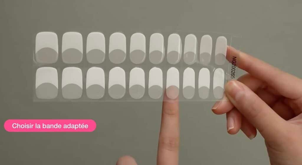 Choisir taille bande vernis gel